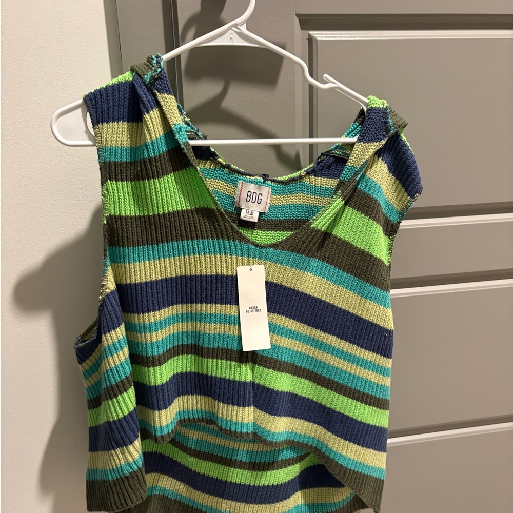 BDG Urban Outfitters Knit Hooded Cut-off Sweater